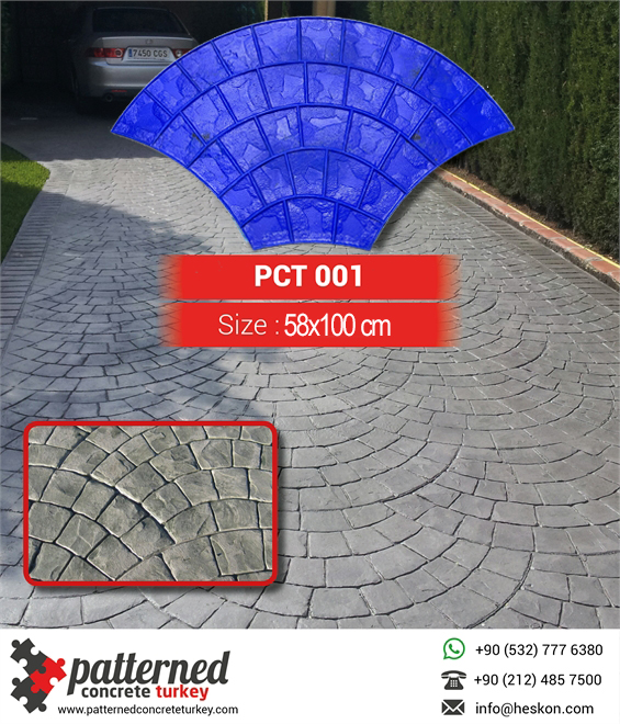 001 Patterned European Fan Printed Concrete