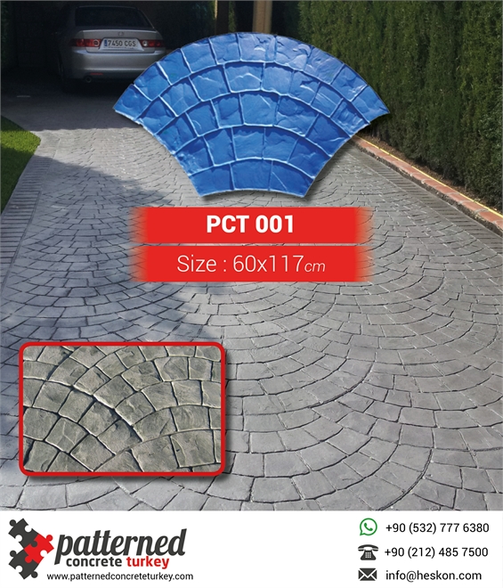 001 Patterned European Fan Printed Concrete