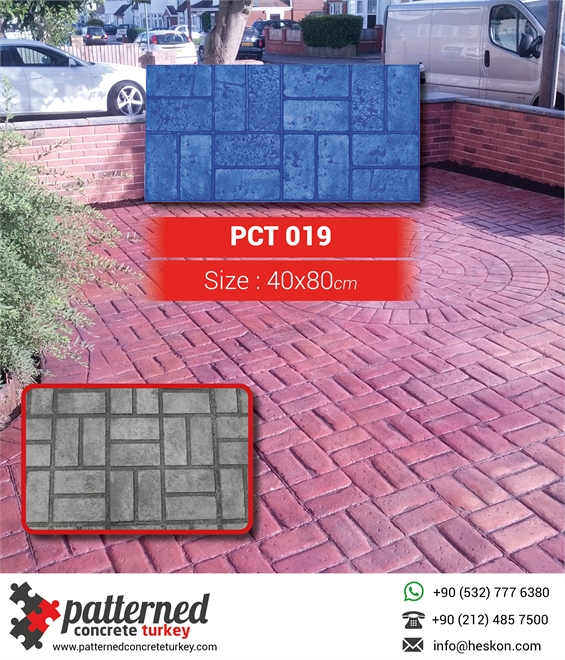 019 New Brick Basketweave Patterned Printed Concrete