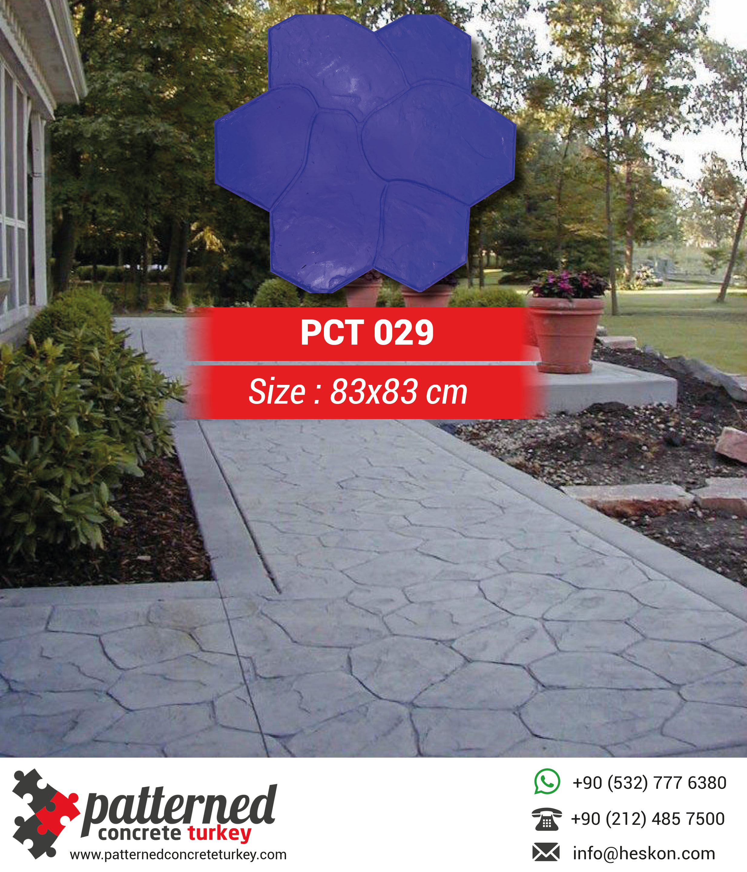 029 Fieldstone Concrete Stamp Pattern Mold Turkey