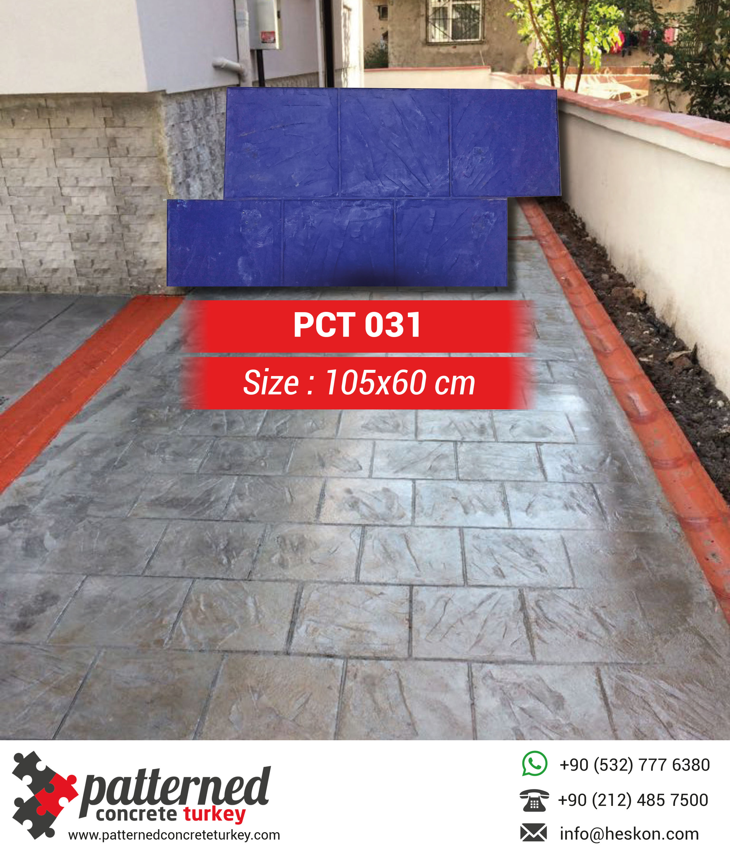 031 Stamped Concrete Pattern Stone Mold Turkey