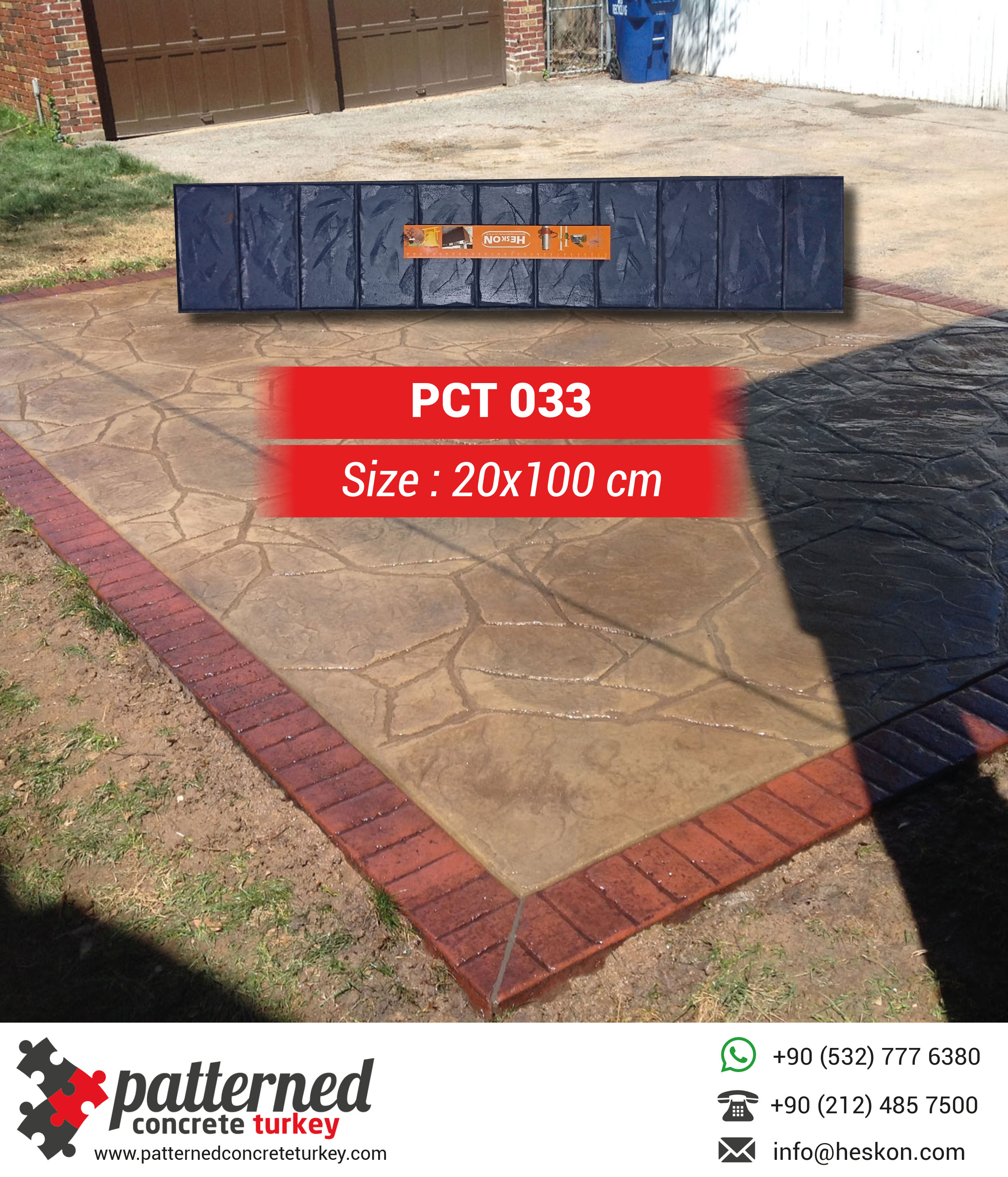 033 Stamped Concrete Pattern Stone Border Mold Turkey