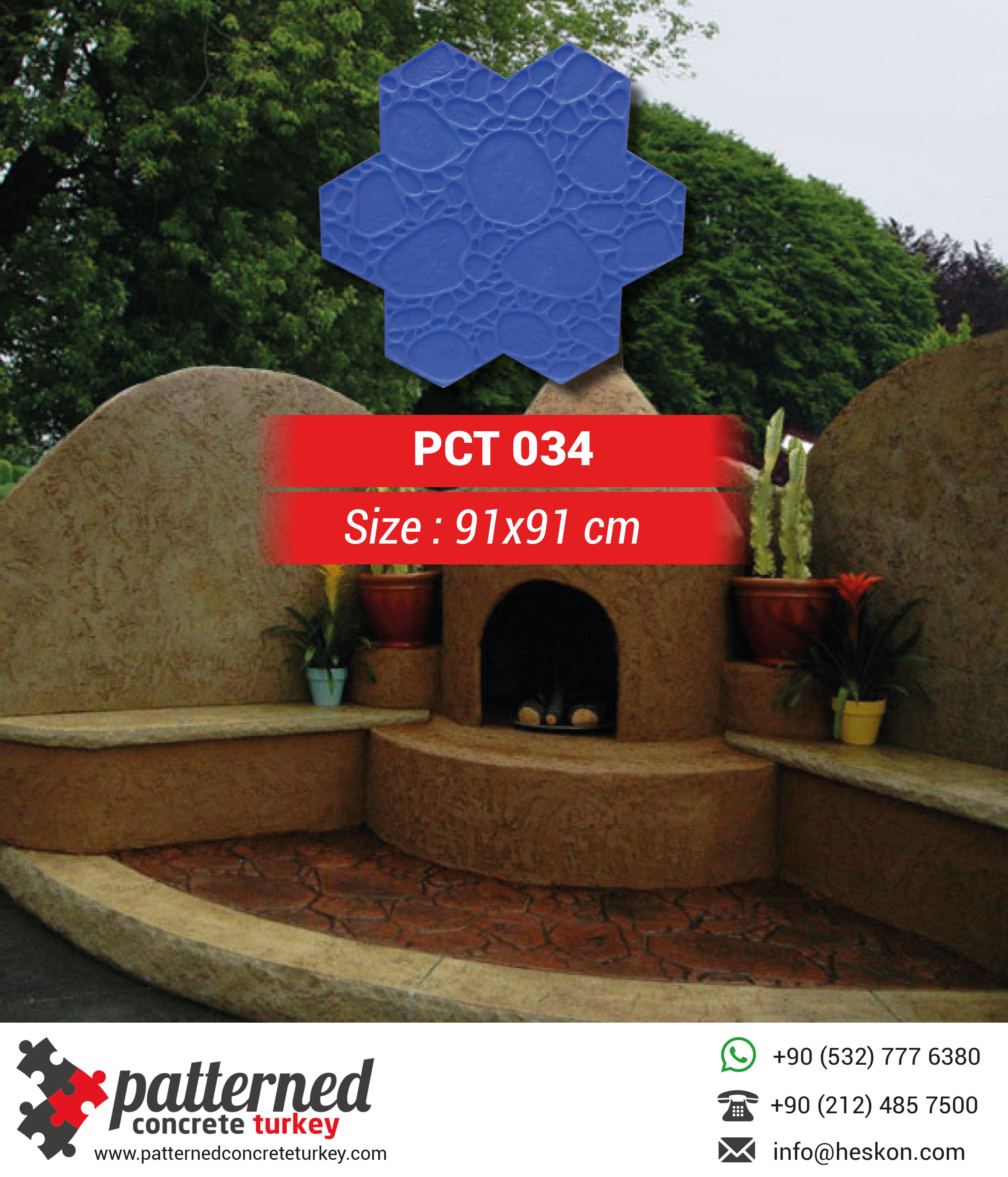 034 Stamped Concrete Pattern Stone Mold Turkey