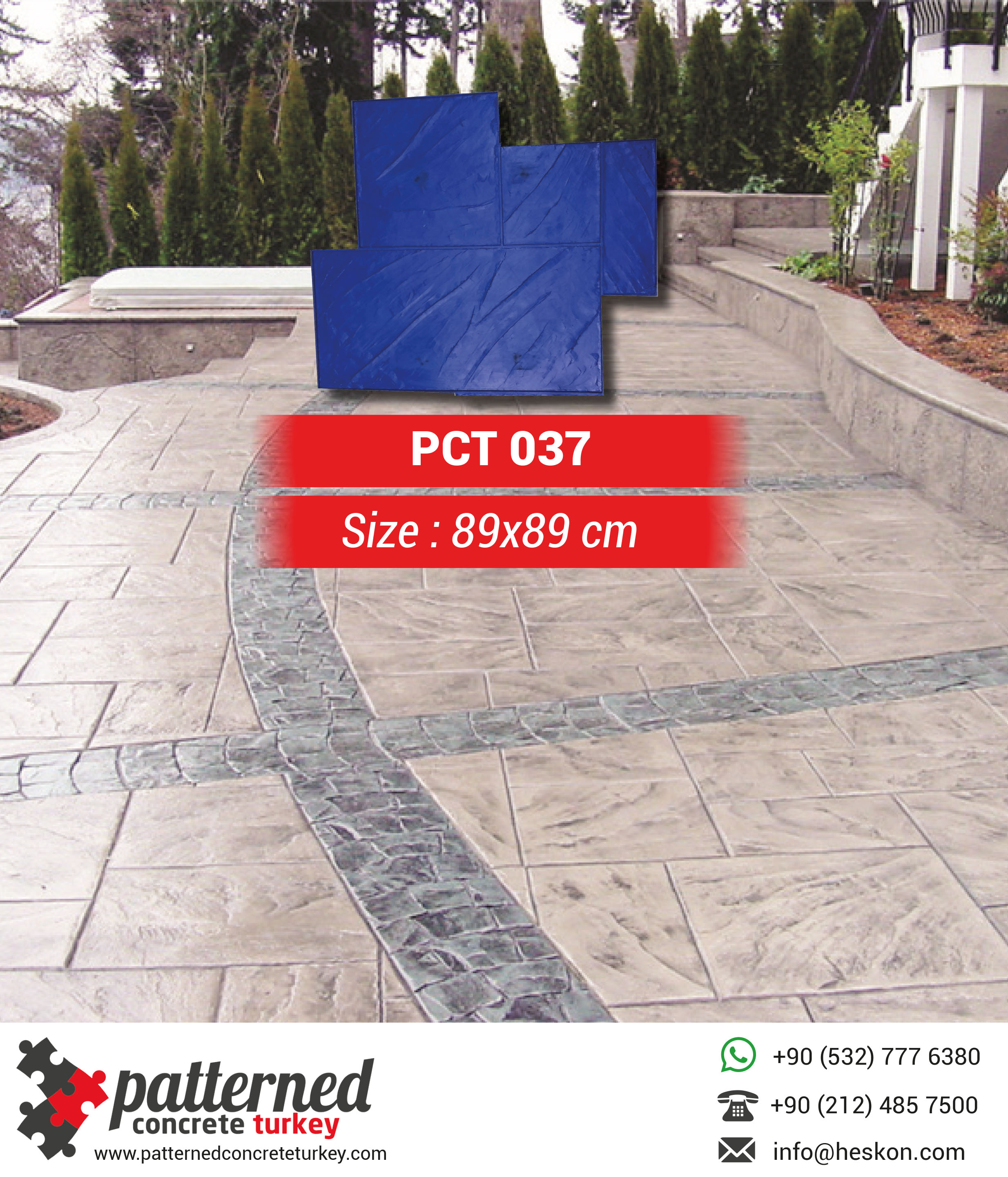 037 Stamped Concrete Pattern Stone Mold Turkey