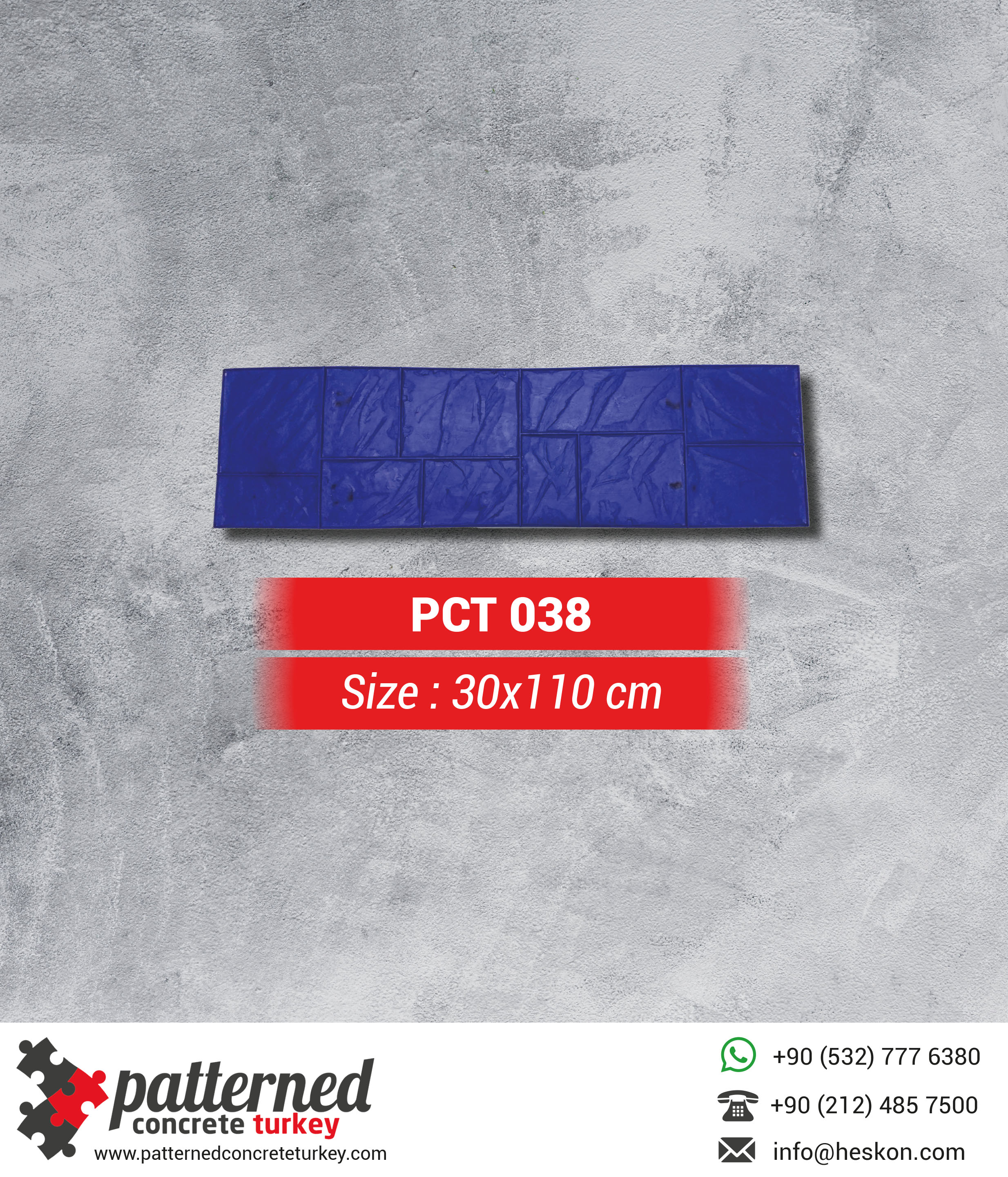 038 Stamped Concrete Pattern Stone Mold Turkey