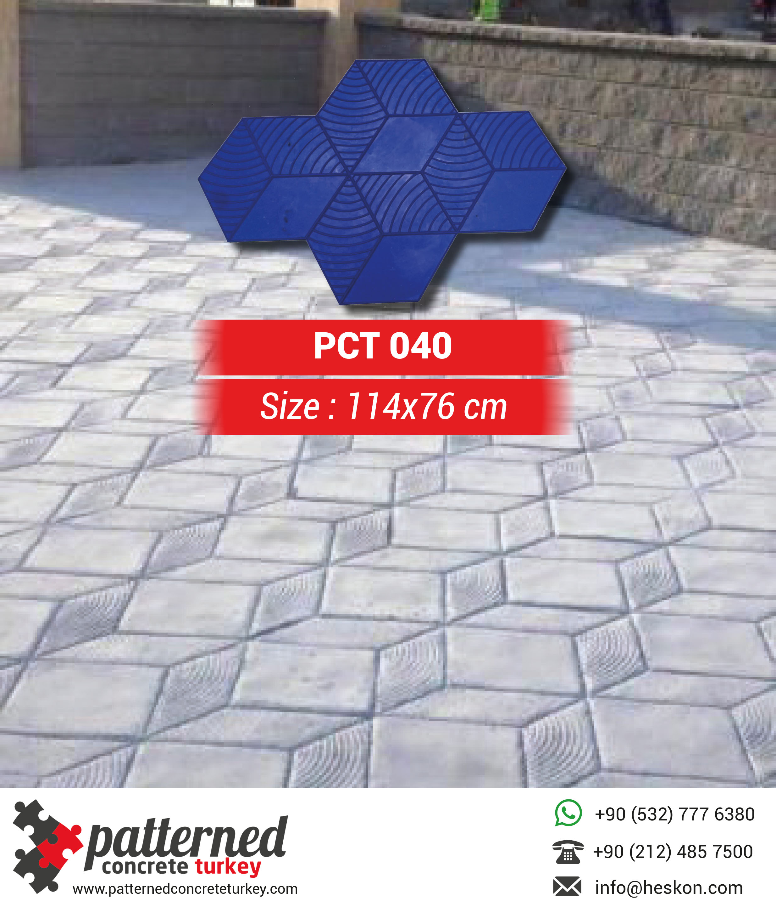 040 3d Stamped Concrete Pattern Stone Mold Turkey