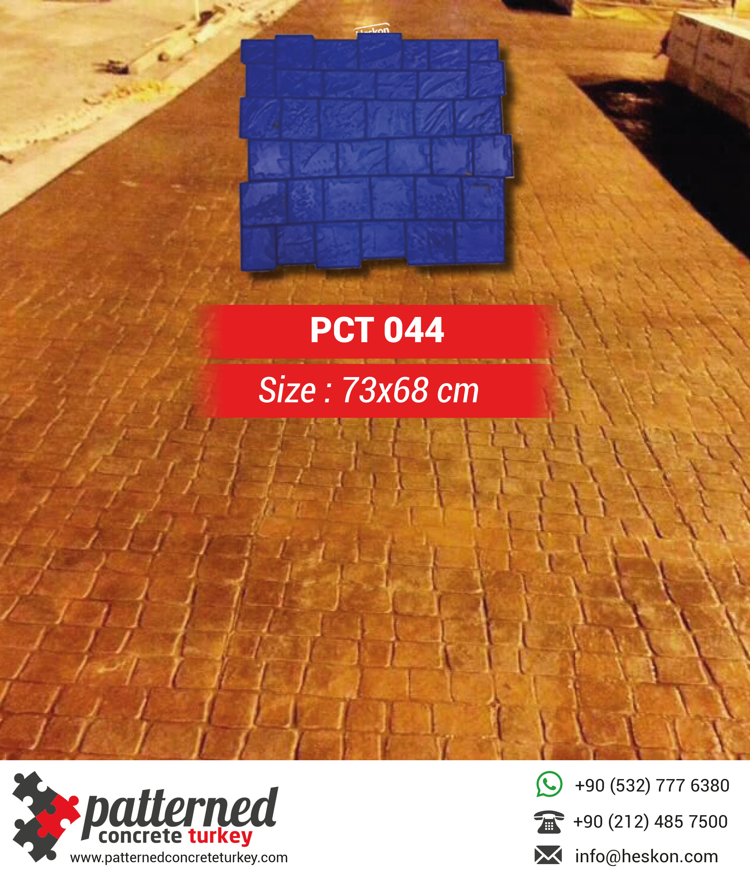 044 Stamped Concrete Pattern Stone Mold Turkey
