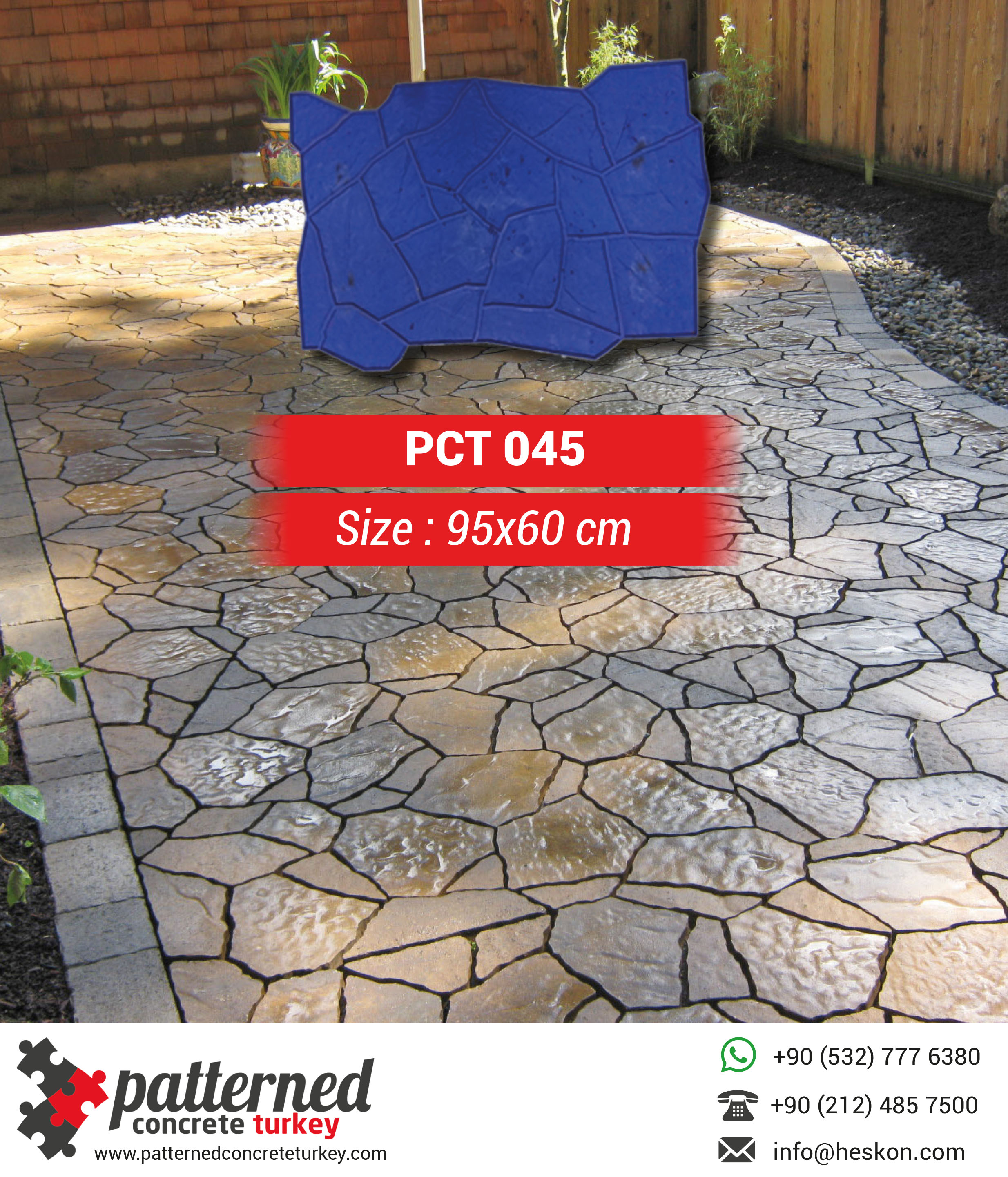 045 Stamped Concrete Pattern Stone Mold Turkey