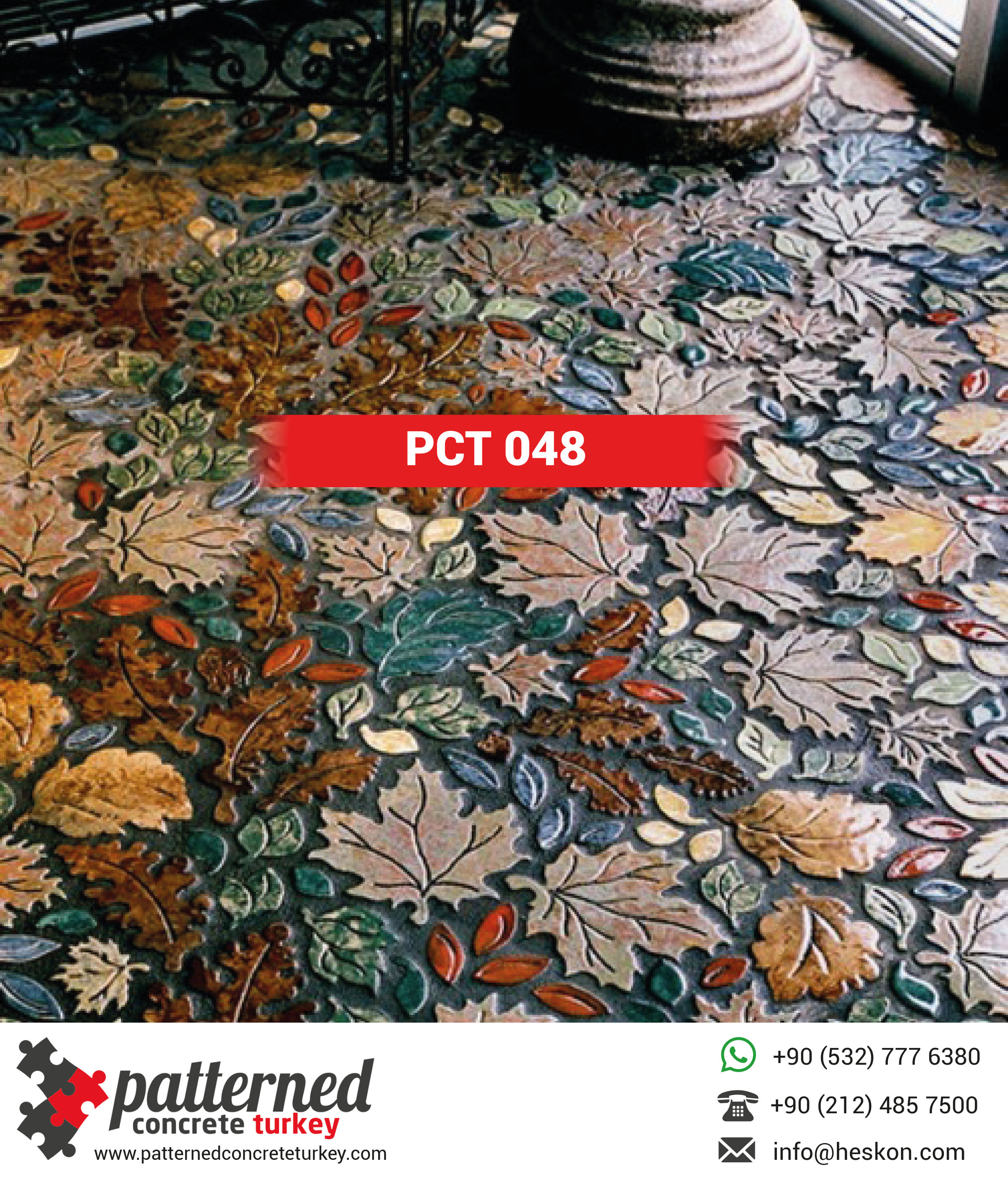 048 Leaf Stamped Concrete Pattern Stone Mold Turkey