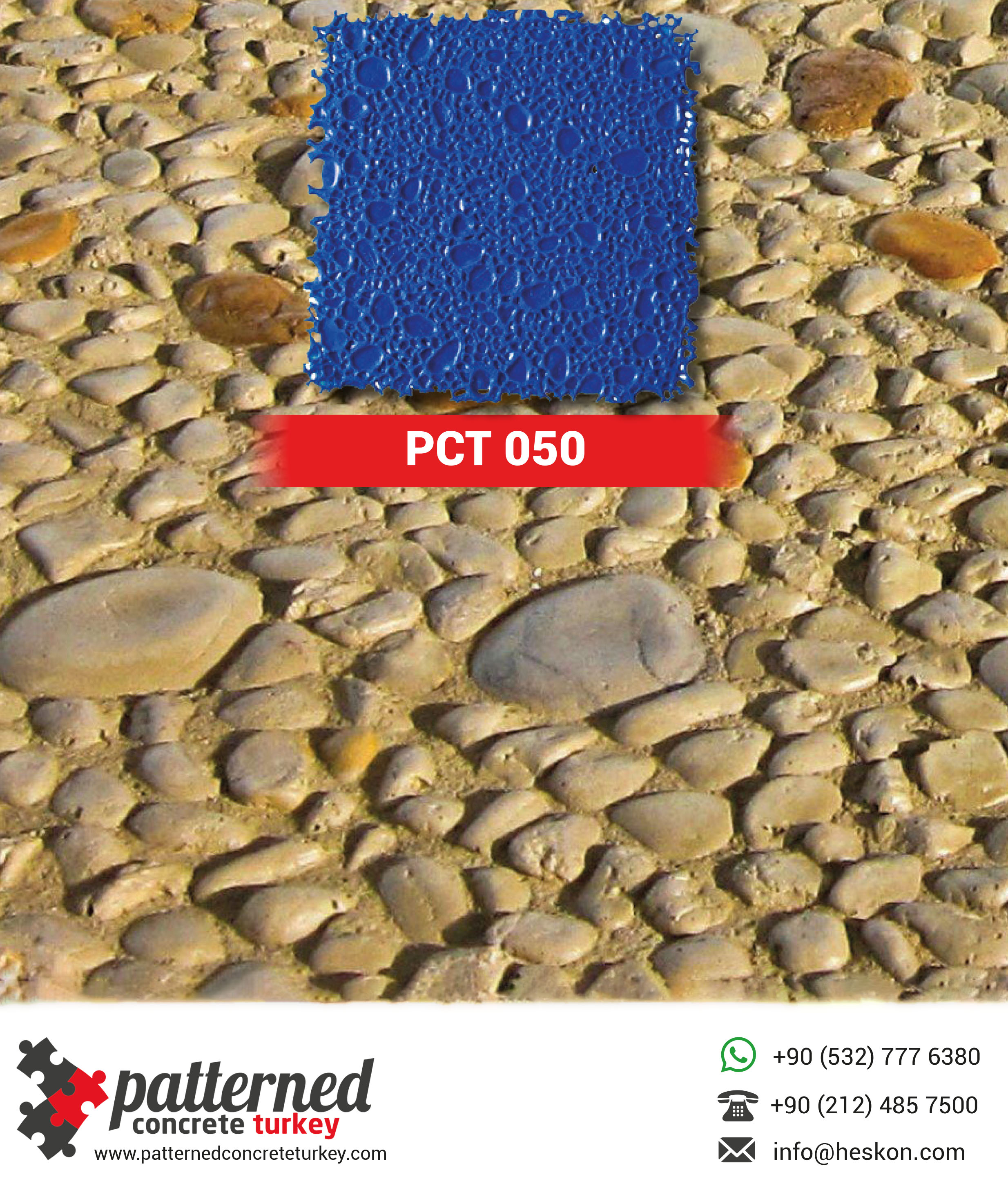 050 Pebblestone Stamped Concrete Pattern Stone Mold Turkey