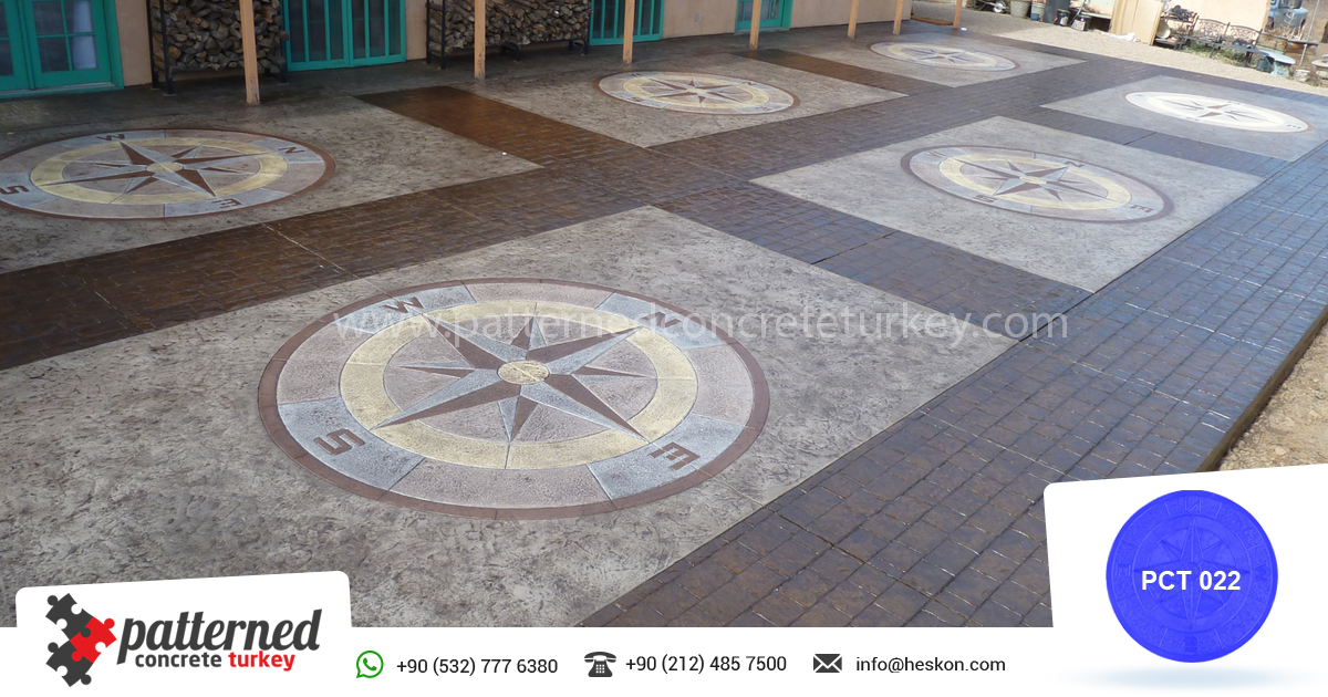 Patterned Conrete Turkey Compass Stamped Mold